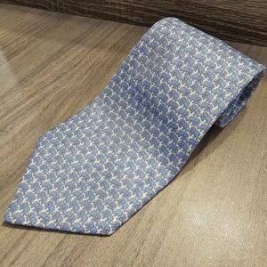 Jim Thompson Men's 100% Silk‎ Neck Tie Blue Elephants